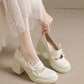 Women's Bow Tie Gentle Style Mary Jane High Heels