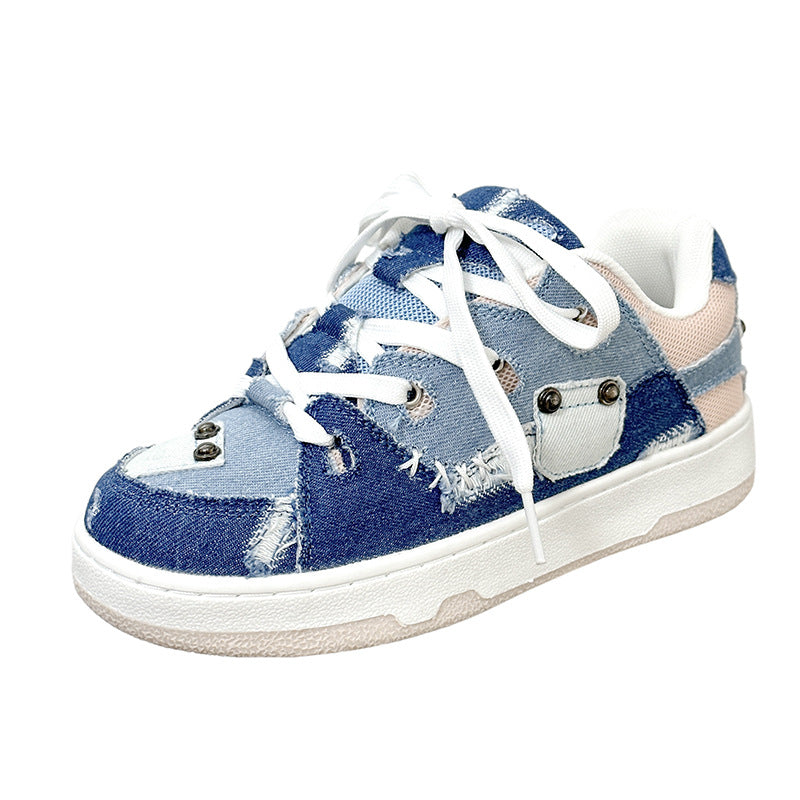Denim Canvas Cold Glue Bread Shoes - Casual and Durable Footwear for Various Activities.