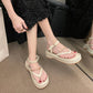 Trendy 2024 Summer Sandals for Women | Vintage Pearl Toeless Shoes - EnigmaParis