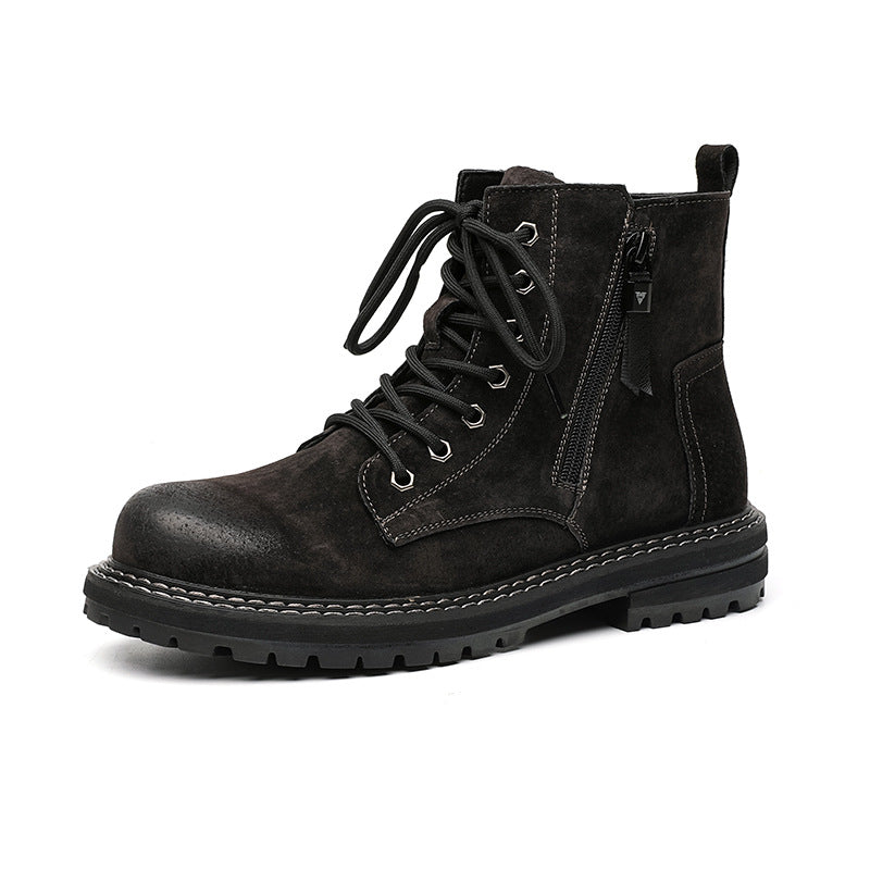 Men's Side Zipper Ankle Boots: Super Popular INS High Street Fashion - EnigmaParis