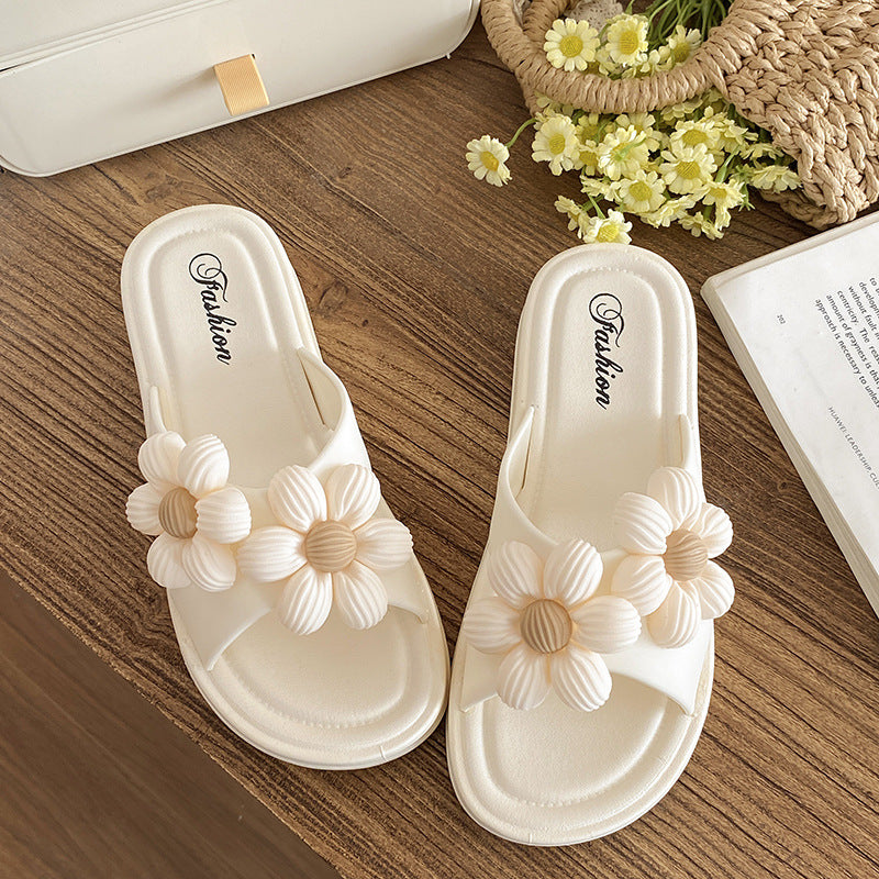 Wind Thick Bottom Sweet Fashion Vacation Flower Slippers - EnigmaParis