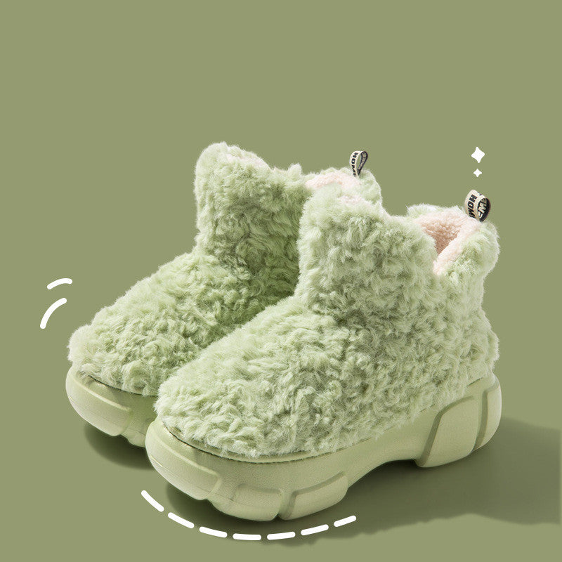 Winter Cashmere Snown Boots With 6cm Platform Warm Plus Velvet High-top Fleece Cotton Shoes Women Outdoor Indoor House Plush Shoes - EnigmaParis