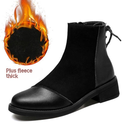 Soft Leather Soft Bottom Stitching Martin Boots For Women - EnigmaParis