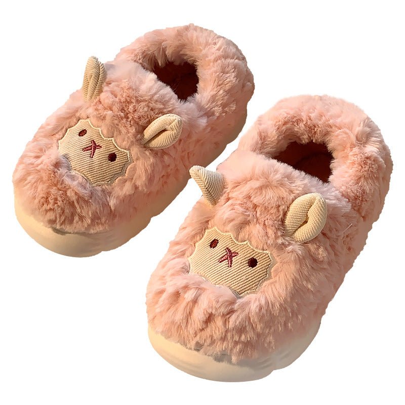 Adorable Little Sheep Cotton Slippers for Ladies - Cozy and Charming Footwear - Enigmaparis