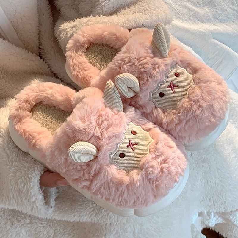 Adorable Little Sheep Cotton Slippers for Ladies - Cozy and Charming Footwear - Enigmaparis
