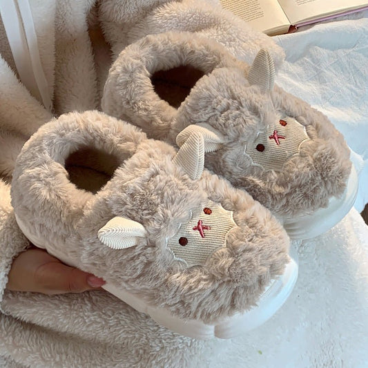 Adorable Little Sheep Cotton Slippers for Ladies - Cozy and Charming Footwear - Enigmaparis
