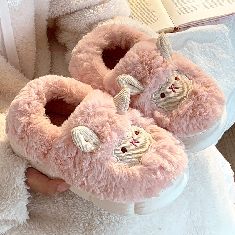 Adorable Little Sheep Cotton Slippers for Ladies - Cozy and Charming Footwear - Enigmaparis