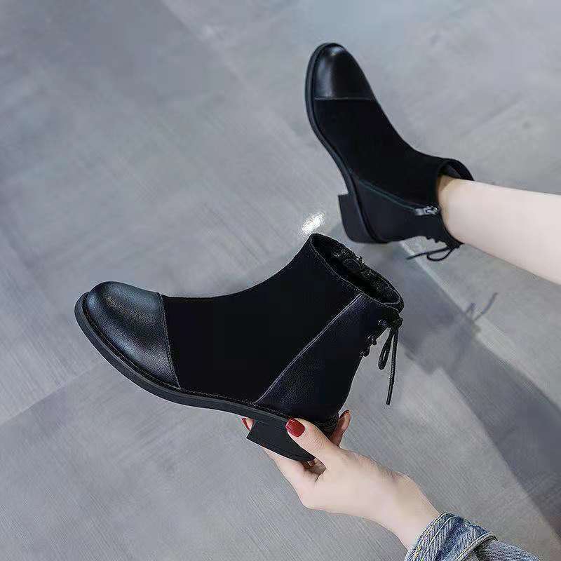 Soft Leather Soft Bottom Stitching Martin Boots For Women - EnigmaParis