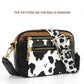 Cow Color Matching Multifunctional Zipper Crossbody Bag