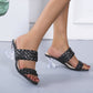 Cross-Shaped Crystal High Heel Slippers for Women - EnigmaParis