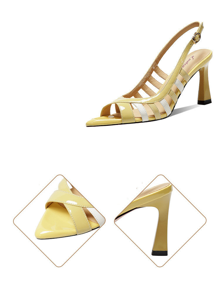 Women's Hollow Fish Mouth Pointed Stiletto Sandals