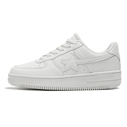 Men's Stylish Thick-Soled White Casual Sneakers – Fashionable Comfort