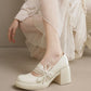 Women's Bow Tie Gentle Style Mary Jane High Heels