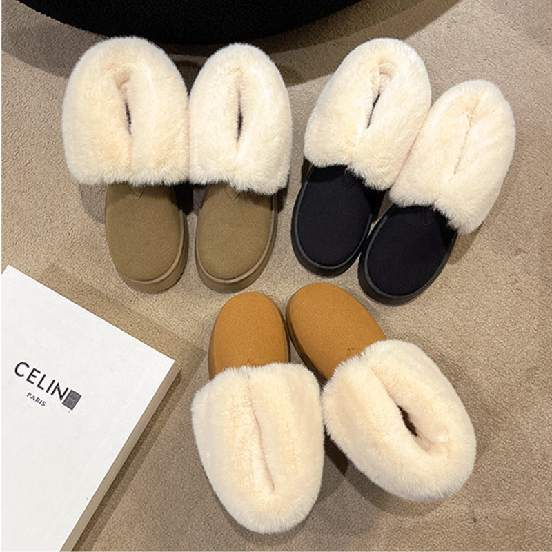 Winter Warm Snow Boots New Fashion Foldable Fleece Cotton Shoes For Women Plus Velvet And Thickened Plush Ankle Boots - EnigmaParis