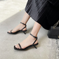 Women's Square Toe Stiletto Mid-heel Strap Sandals