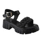 Plus Size Women's Platform Woven Buckle Sandals