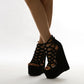 New Women's Shoes Hollow Wedge Heel Suede Toe Roman Sandals