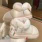 Winter Cute Bow Warm With Velvet Men And Women Creativity New Waterproof Boot.