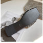 Diamond Toe Fashion Black Square Slippers