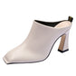 Baotou Square Toe Fitting Shoes Chunky Heel Sandals