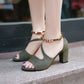 One Word Buckle Fish Mouth Thick Heel Mid-heel Fashion Women's Sandals