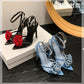 New Women's Shoes Pointed Toe Rhinestone Flower Strap Stiletto Heel Sandals