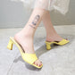 Women’s High Heel Peep Toe Slippers: Square Toe, Perfect for Summer - EnigmaParis