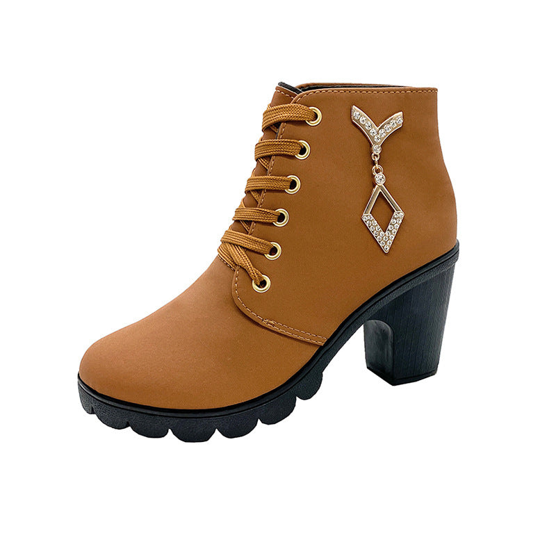 Rubber New Personalized Versatile High Heel Boots.