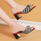Sandals Thick Heel Flip-flops Summer Net Red Women's Shoes