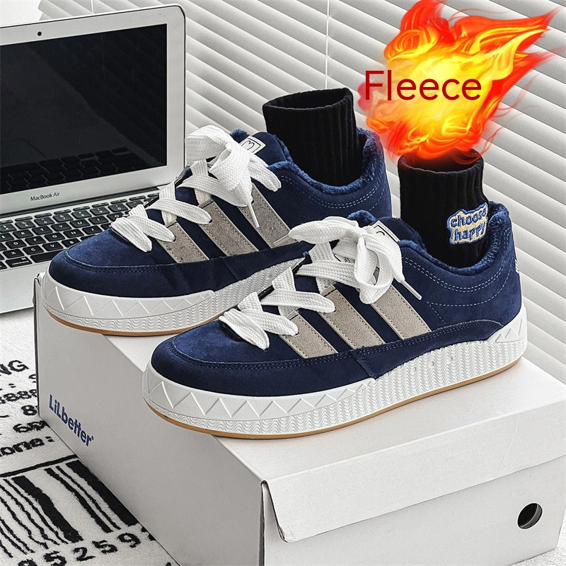 Men's Shoes Hong Kong with Velvet - Warm Retro Style