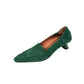 Simple Small Square Toe Tassel Retro Chunky Heel Women's Shoes