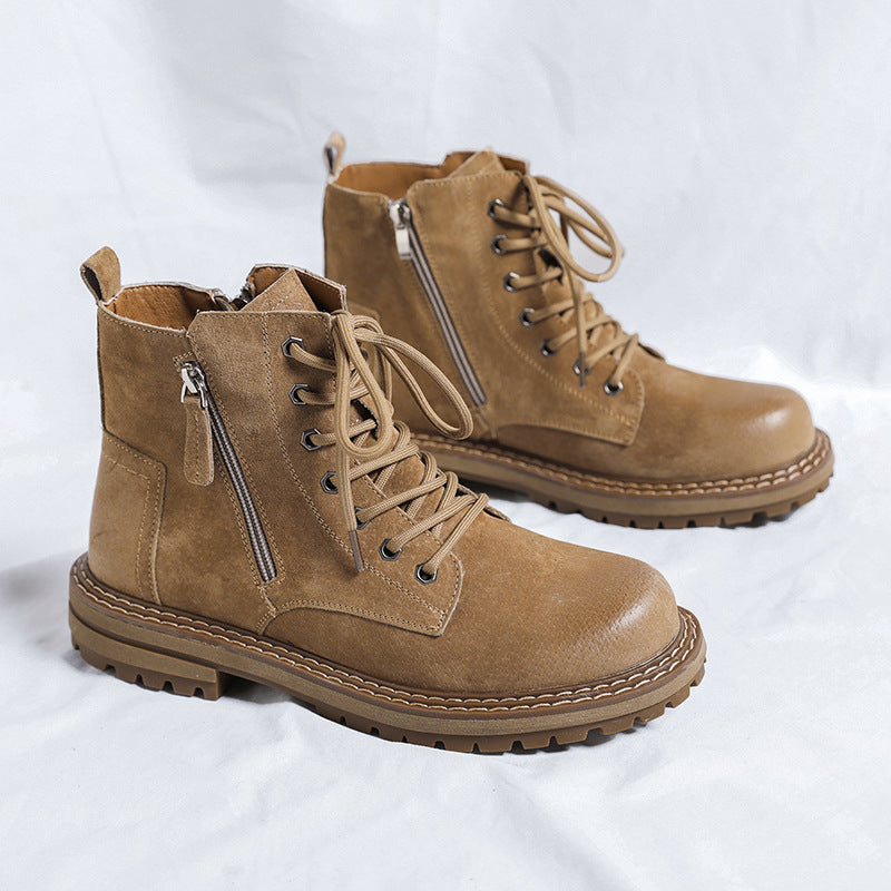 Men's Side Zipper Ankle Boots: Super Popular INS High Street Fashion - EnigmaParis