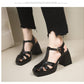 Closed Toe Hollow-out Roman Style High Heels
