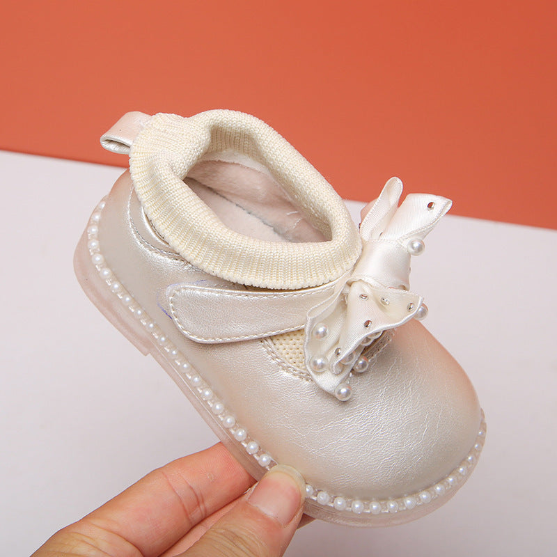 New All-match Children's Boots Princess Shoes Small Leather  Korean Version