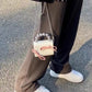 Textured Cute Bow Mini Chain Handbag