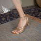 Fairy Style Golden Vintage French Roman Sandals