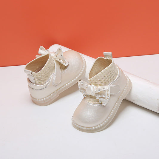 New All-match Children's Boots Princess Shoes Small Leather  Korean Version