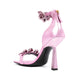 Square Toe Stiletto Chain Buckle Sandals European And American Snake Pattern