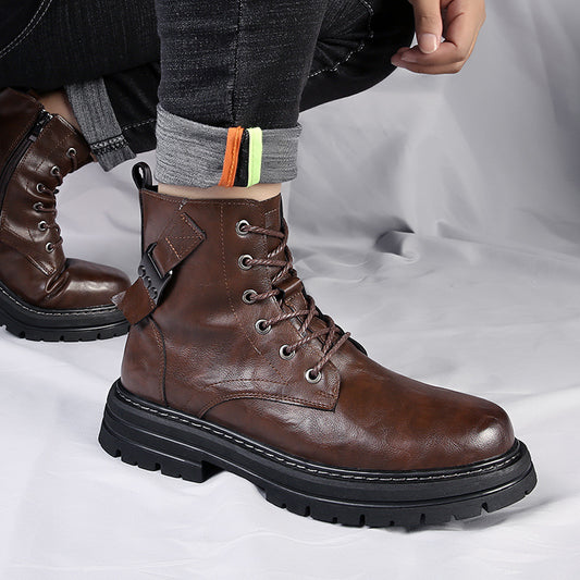 Warm and Stylish Autumn & Winter Men's Boots | Thick Bottom, Round Toe | Enigma Paris - EnigmaParis