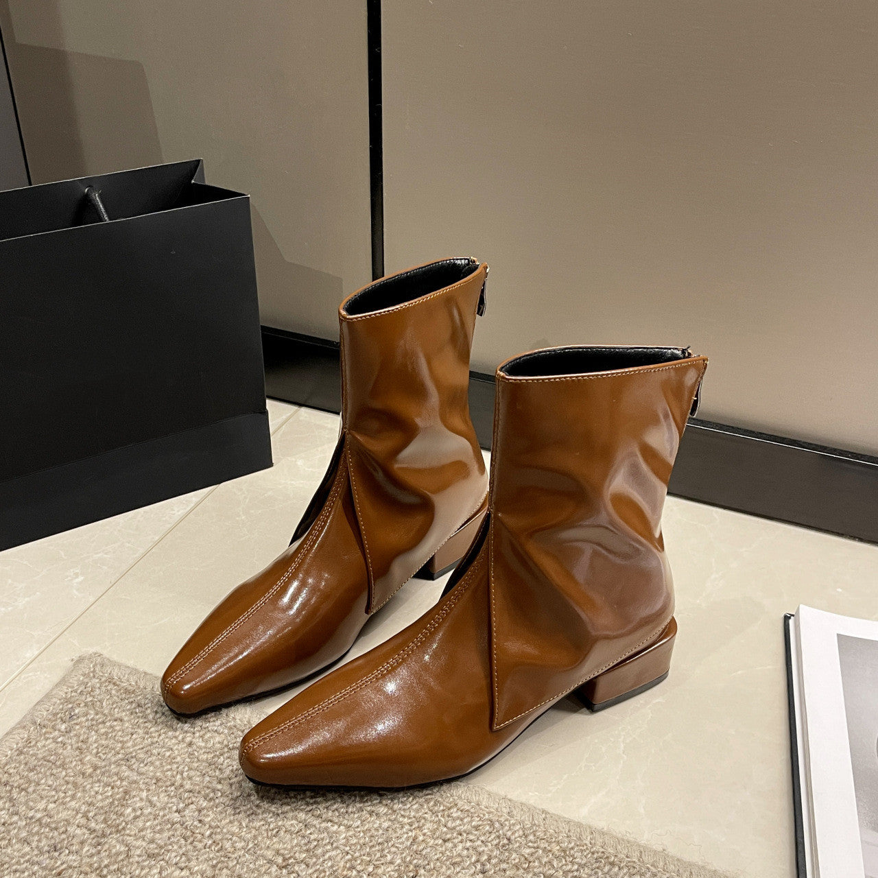 Women's Fashion Temperament Chunky Heel Boots - EnigmaParis