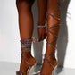 Plus Size Women's Shoes With Roman Rhinestone Straps