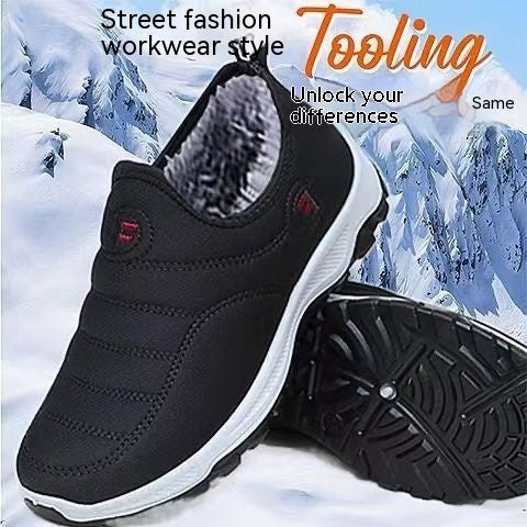 Fleece-lined Waterproof Woodpecker Hiking Shoes - Warm and Durable Footwear for Outdoor Adventures.