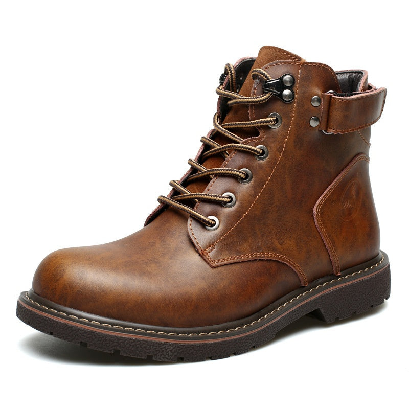 British Men Fleece-Lined Martin Boots - Casual Mid-Top | EnigmaParis - EnigmaParis