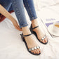 Women's Fashion Simple Solid Color Leather Sandals