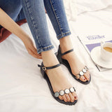 Women's Fashion Simple Solid Color Leather Sandals