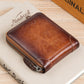 First Layer Cowhide Zipper Card Holder Driver's License Wallet Wallet