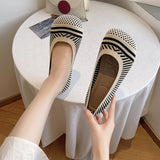 Soft Bottom Pumps Women's Knitted Woven Low-cut Flat Shoes - EnigmaParis
