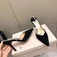 Women's Black Rhinestone Sexy Sandals