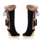 Autumn And Winter New Frosted Plus Size Wedge Boots Fur Integrated High-top For Women