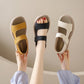 Women’s Flat Sandals: Simple Toe, Thick Bottom, Fairy Style - EnigmaParis